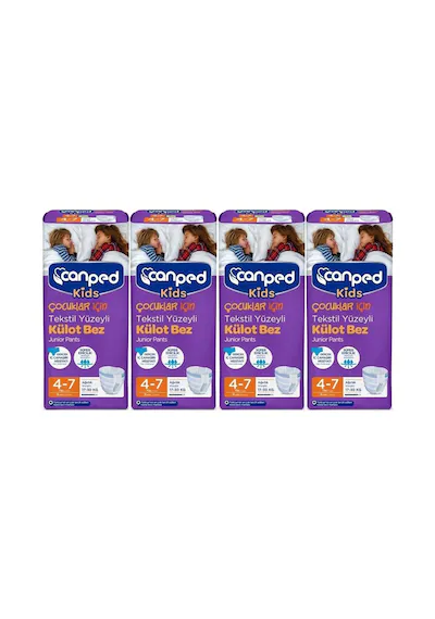 Canped Kids Tekstil Yüzeyli 4-7 Yaş 9'lu 4 Adet Çocuk Külotlu Hasta Bezi