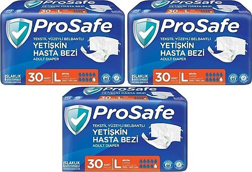 Prosafe Belbantlı Büyük Boy L 30'lu 3 Adet Hasta Bezi