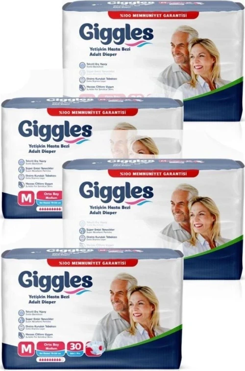 Giggles Belbantlı Orta Boy M 30'lu 4 Adet Hasta Bezi