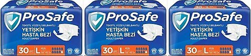 Prosafe Belbantlı Large Büyük Boy Hasta Bezi 90 Adet 3x30 Paket L
