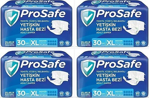 Prosafe Belbantlı Xlarge Ekstra Büyük Boy Hasta Bezi 120 Adet 4x30 Paket XL